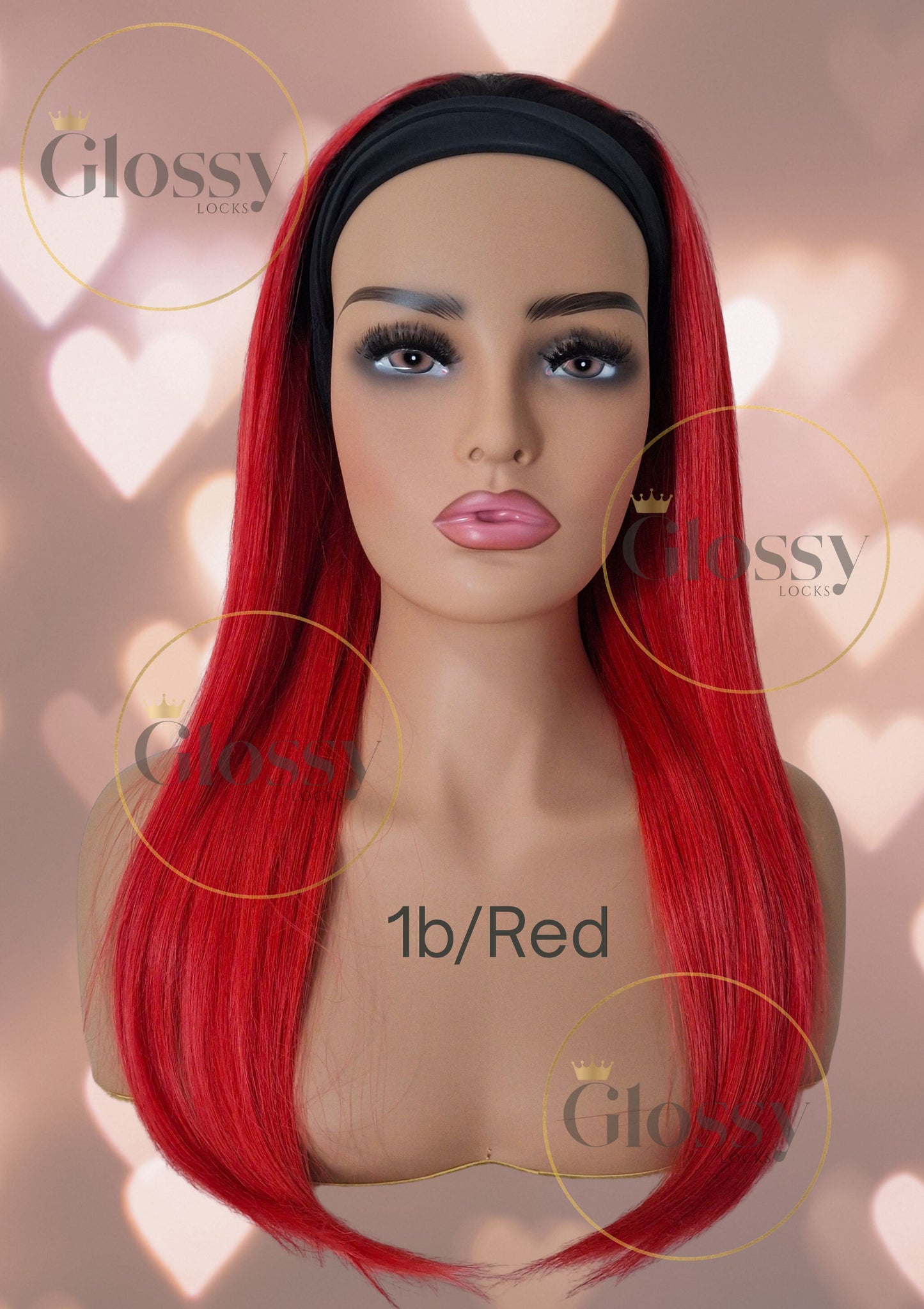 GlossyLocks Vibe Headband one piece hair extension, 3/4 head , 100% human hair
