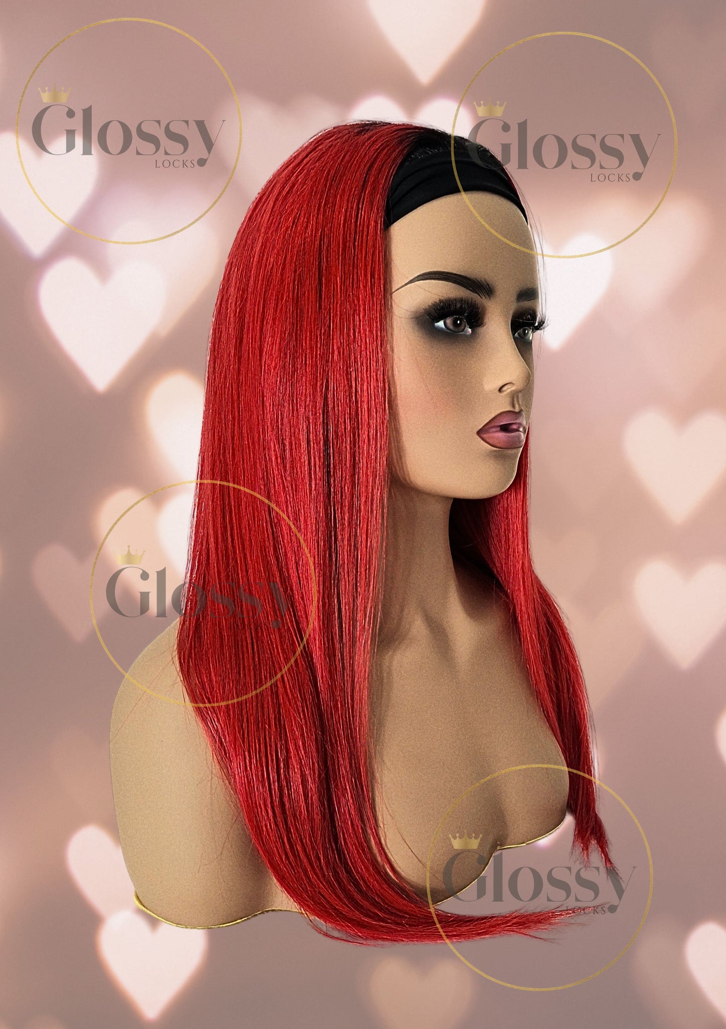 GlossyLocks Vibe Headband one piece hair extension, 3/4 head , 100% human hair