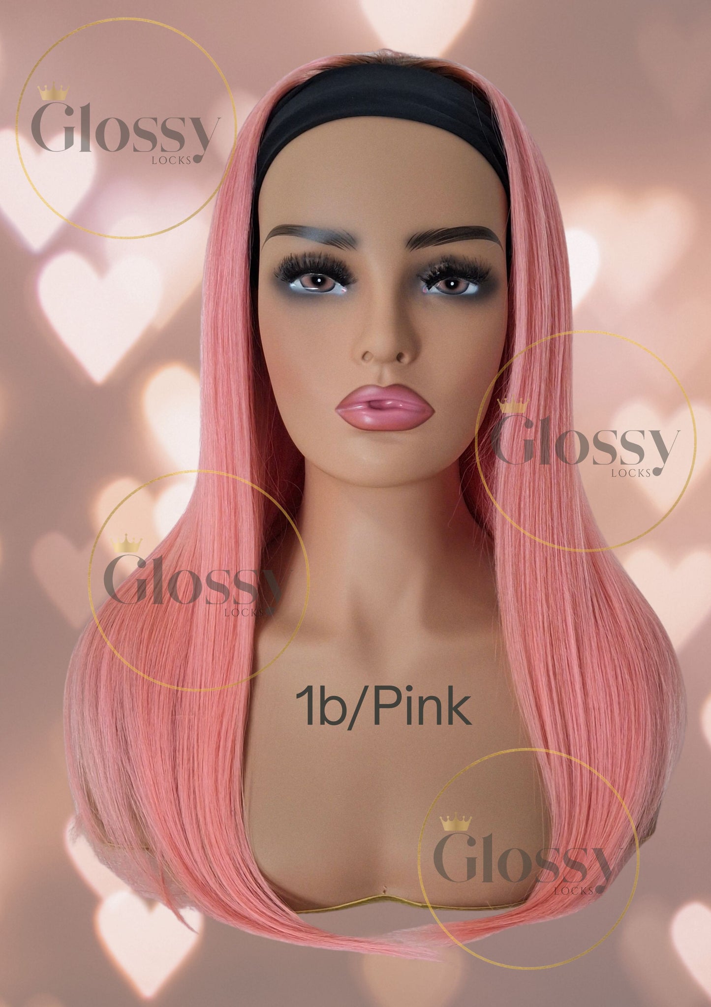 GlossyLocks Vibe Headband one piece hair extension, 3/4 head , 100% human hair