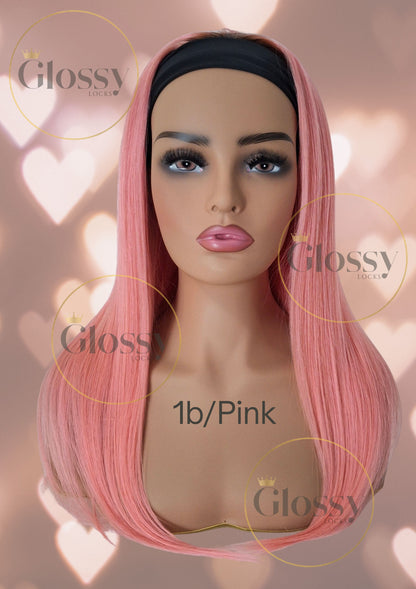 GlossyLocks Vibe Headband one piece hair extension, 3/4 head , 100% human hair