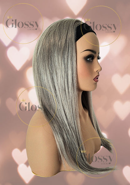 GlossyLocks Vibe Headband one piece hair extension, 3/4 head , 100% human hair