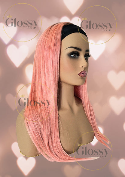 GlossyLocks Vibe Headband one piece hair extension, 3/4 head , 100% human hair