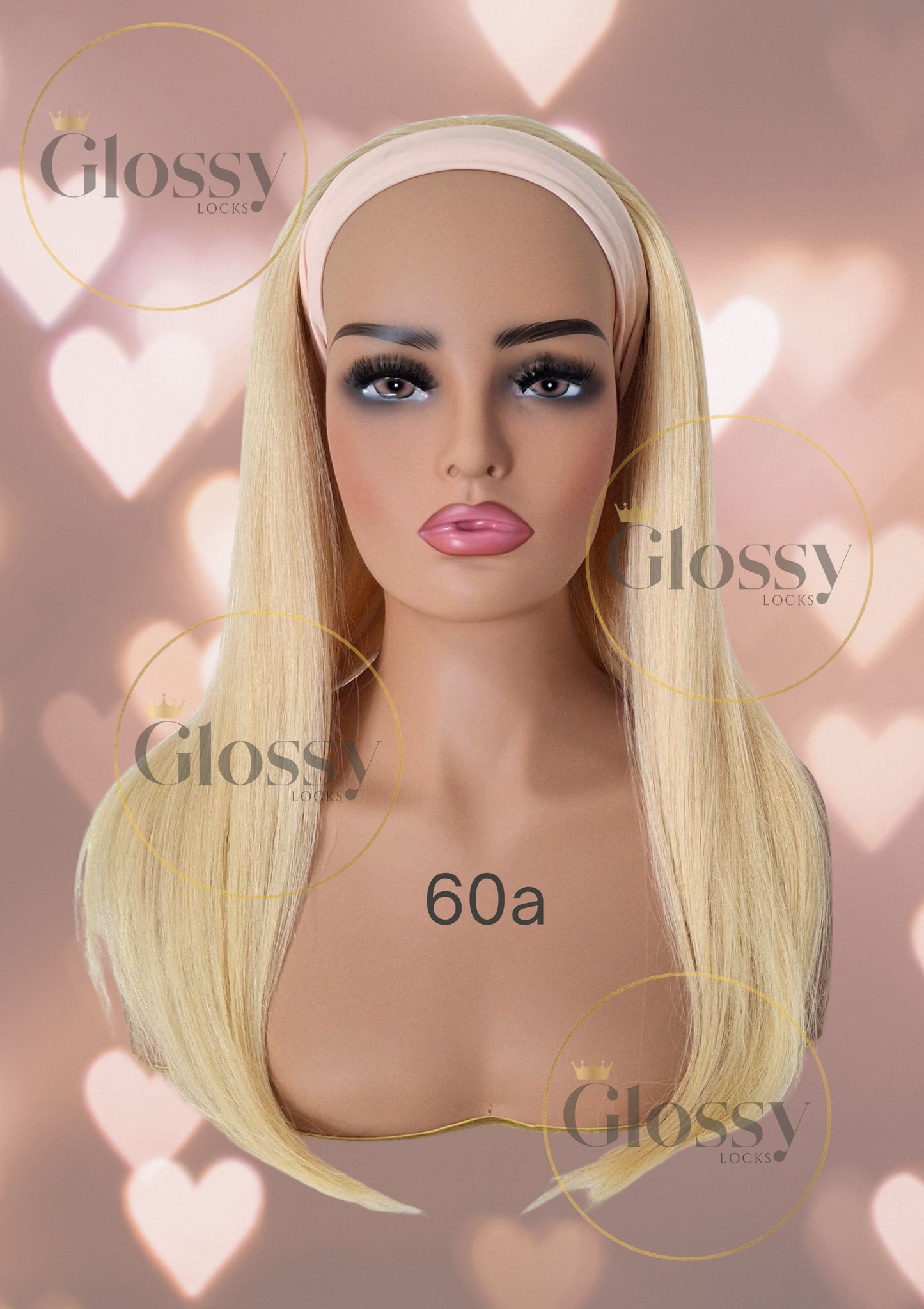 GlossyLocks Vibe Headband one piece hair extension, 3/4 head , 100% human hair